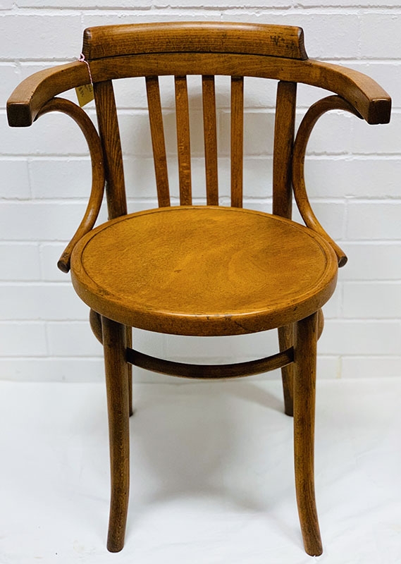 Bentwood carver chair, timber and ply. Other furniture pieces including chairs, coffee tables, lamps, display cabinets, armchairs, rocking chairs